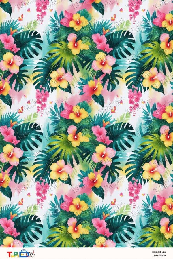 Vibrant Tropical Summer Flora Fusion