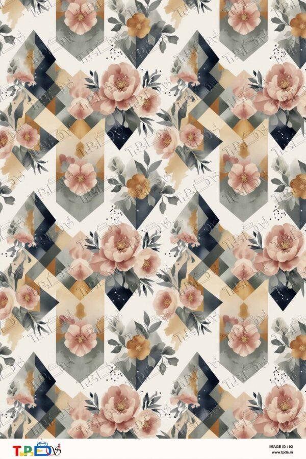 Soft Geometric Floral Abstract Summer