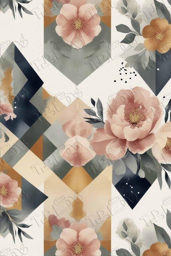 Soft Geometric Floral Abstract Summer - Image 3