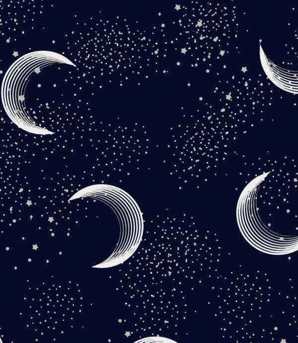 The moons are stylized, with a layered, textured appearance - Image 3